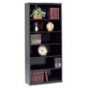 Tennsco 6-Shelf Stationary Bookcase, 78"x34-1-2" Black B-78BK