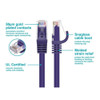 Monoprice Patch Cord,Cat 6,Flexboot,Purple,10 ft. 9845