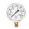 Industrial Pressure Gauge, 0 to 1,500 psi, 4 in Dial, 1/2 in NPT, Bottom Location