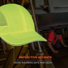 Bump Cap, Long Brim Baseball, ABS, Hook-and-Loop Suspension, Hi-Visibility Lime  8950