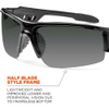 DAGR-AF, Safety Glasses, Anti-Fog, Smoke Lens, Matte Black Frame, Half-Frame