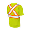 High Visibility Short Sleeve Shirt, 2, R, Polyester, Green-Yellow, 2XL  S39221