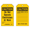 Brady Caution Tag, 7 in Height, 4 in Width, Polyester 86602