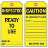 Brady Caution Tag, 7 in Height, 4 in Width, Polyester 86602