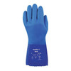 Solvex 23-200 Chemical Resistant Gloves, PVC, 12 in L, 79 mil, Blue, 10, 1 PR