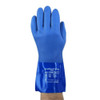 Solvex 23-200 Chemical Resistant Gloves, PVC, 12 in L, 79 mil, Blue, 10, 1 PR