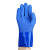 Solvex 23-200 Chemical Resistant Gloves, PVC, 12 in L, 79 mil, Blue, 10, 1 PR
