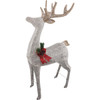 Alpine 50 In. Cool White LED White Mesh Standing Deer Lighted Decoration WDR152
