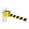 Retracta-Belt Warehouse Barrier,25ft Black/Yellow Belt WH412YW25-BYD-HC