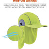 Ergodyne High Performance Hat,Lime,One Size 6650