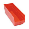 Shelf Storage Bin, Polypropylene, Red, 6 in H, 8 3/8 in W, 23 5/8 in L