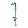 Shower with Eyewash, Floor Mount, Plastic Pipe, 95 1/2 in H, Plastic Bowl, Green