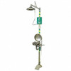 Shower with Eyewash, Floor Mount, Plastic Pipe, 95 1-2 in H, Plastic Bowl, Green  8336