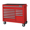 WESTWARD Rolling Tool Cabinet, 11-Drawers, Gloss Red, 42" W x 19" D x 40" H