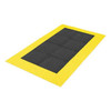 Antifatigue Mat, 96" L x 3 ft. W, 1" Thickness, PVC, Diamond, Black/Yellow