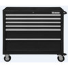 WESTWARD Rolling Tool Cabinet, 6-Drawers, Gloss Black, 42" W x 19" D x 40" H  32H853