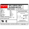 Dayton Split-Phase Belt Drive Motor, 1/2 HP, 48Y Frame, 115V AC Voltage, 1,725 Nameplate RPM 3K772