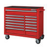 WESTWARD Rolling Tool Cabinet, 13-Drawers, Gloss Red, 42" W x 19" D x 40" H