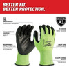 12 Pair High Visibility Cut Level 3 Polyurethane Dipped Gloves - S  48-73-8930B