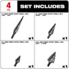 Step Drill Bit Set, High Speed Steel, Black Oxide, 4-Piece  48-89-9223