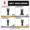 Milwaukee Tool 6 pc. OPEN-LOK Oscillating Multi-Tool Blade Set 49-10-9112