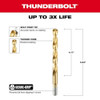 Milwaukee Tool 29-64" Thunderbolt Titanium Coated Drill Bit 48-89-2226