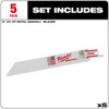 Milwaukee Tool 6" 24 TPI SAWZALL Blades (5 Pk) 48-00-5186