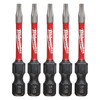 Milwaukee Tool 2 in. TORX T10 SHOCKWAVE Impact Duty Power Bit (5 pk) 48-32-4682