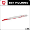 Milwaukee Tool 12" 5 TPI The Ax Sawzall  Blade (25 Pk) 48-00-8027