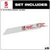 Milwaukee Tool 6" 18 TPI SAWZALL Blades (5 Pk) 48-00-5184