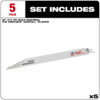 The WRECKER Multi-Material SAWZALL Blade 12" 7-11TPI 5pk  48-00-5711