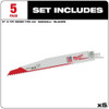 Milwaukee Tool 9" 5 TPI The Ax Sawzall  Blade (5 Pk) 48-00-5026