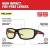 Safety Glasses Anti-Fog &  Anti-Scratch, Yellow Lens, Half-Frame, Wraparound  48-73-2121