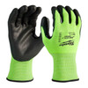 12PK High Visibility Cut Level 3 Polyurethane Dipped Gloves - XXL