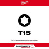 Milwaukee Tool 1 in. TORX T15 SHOCKWAVE Impact Duty Insert Bit (5 pk) 48-32-4628