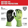 12PK High Visibility Cut Level 4 Polyurethane Dipped Gloves - M  48-73-8941B