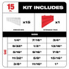 Milwaukee Tool 15 pc. SAE Flex Head Ratcheting Combination Wrench Set 48-22-9413