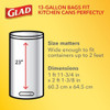 13 gal Trash Bags, 24 in x 27 1-2 in, Extra Heavy-Duty, 0.78 mil, White  78361