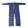Condor Collared Disposable Coveralls, 5XL, Blue, polypropylene, zipper 26W813