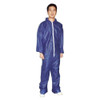 Condor Collared Disposable Coveralls, 5XL, Blue, polypropylene, zipper 26W813