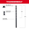 Milwaukee Tool 7-64" Thunderbolt Black Oxide Drill Bit,PK2 48-89-2713
