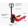 Dayton Pallet Jack, 63 in, 27 in, Red, 4400 lb 32HD10