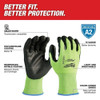12 Pair High Visibility Cut Level 2 Polyurethane Dipped Gloves  - S  48-73-8920B