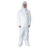 Condor Hooded Disposable Coveralls, 2XL, White, zipper 30C580