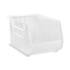 Hang & Stack Storage Bin, Polypropylene, Clear, 10 in H, 11 in W, 18 in L