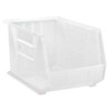 Hang & Stack Storage Bin, Polypropylene, Clear, 10 in H, 11 in W, 18 in L