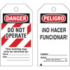 Brady Danger Bilingual Tag,5-3/4 x 3 In,PK25 66065 Brady Danger Bilingual Tag,5-3/4 x 3 In,PK25 66065