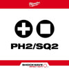 Milwaukee Tool SHOCKWAVE PH2-SQ2 Impact Double Ended Bit 48-32-4311