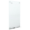 Dry Erase Board, Glass, 48 in, 72 in, No Frame Frame, White, Gloss  G7248W-A