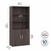 Bush Business Furniture Studio A Tall 5 Shelf Bookcase with Doors STA010SG B-STA010SG